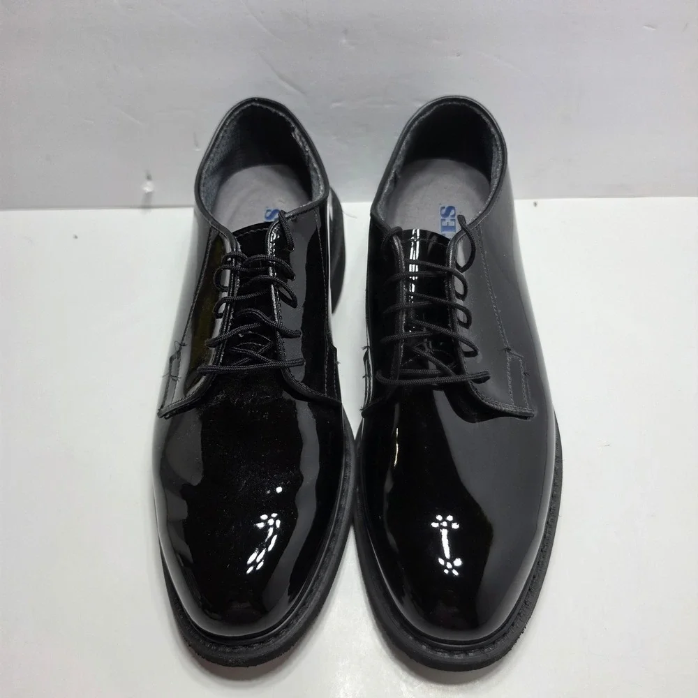Bates Mens Lites High Gloss Oxford Black Dress Shoes 00941E Vibram Sole 10 D